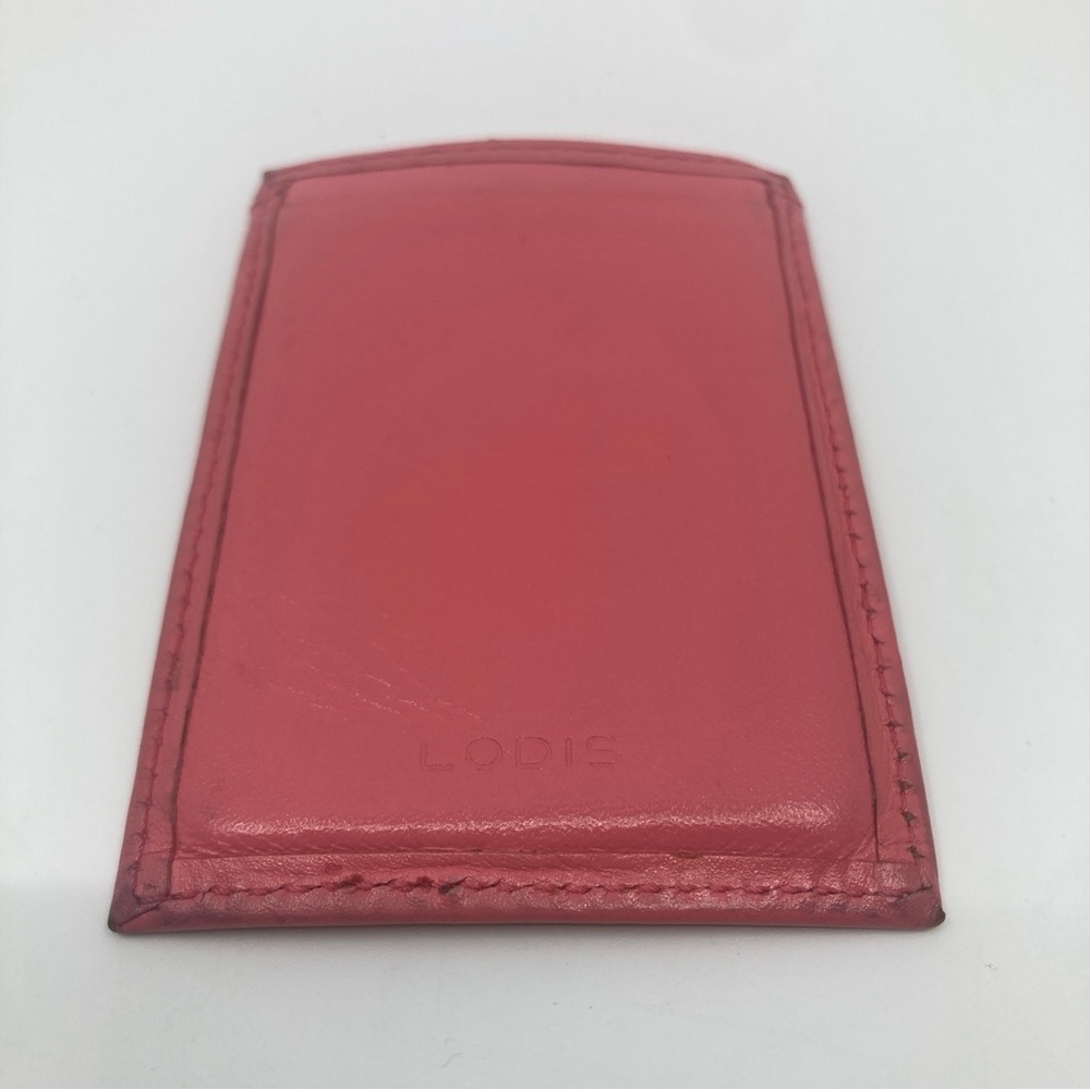 Lodis leather pink sleek card case sleeve with single compartment